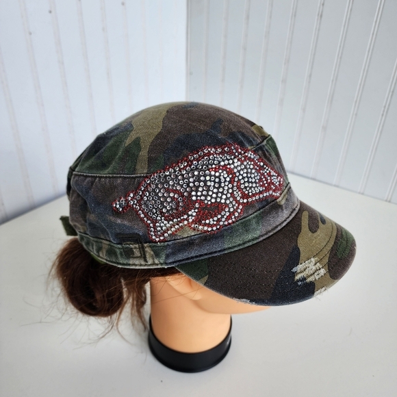 District Threads Distressed Military Style Hat Rhinestones Applique OS - Picture 1 of 9